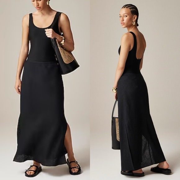 J. Crew Dresses & Skirts - JCREW SZ XL Gwyneth slip skirt in linen black